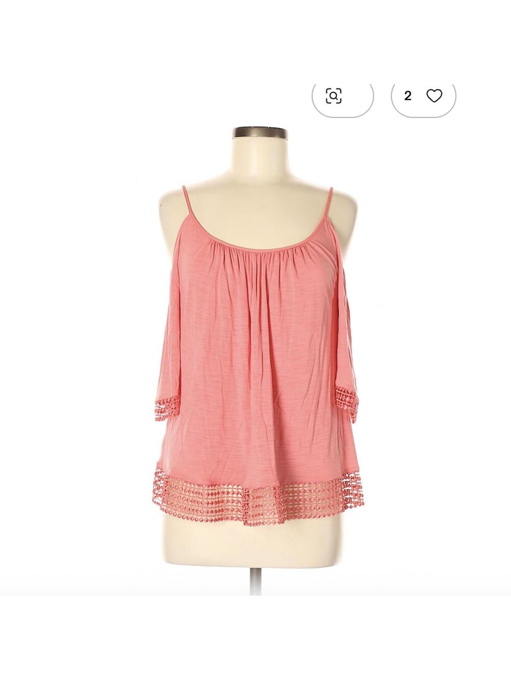 White House Black Market Pink Cold Shoulder Top Size M